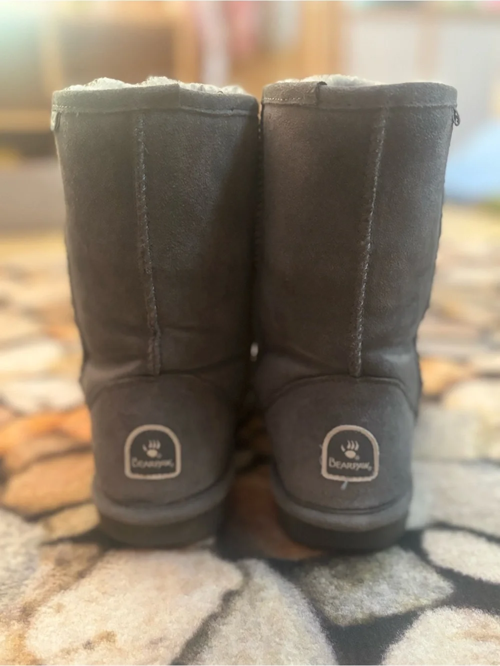 BearPaw Women's Gray Winter Fur-Lined Boot